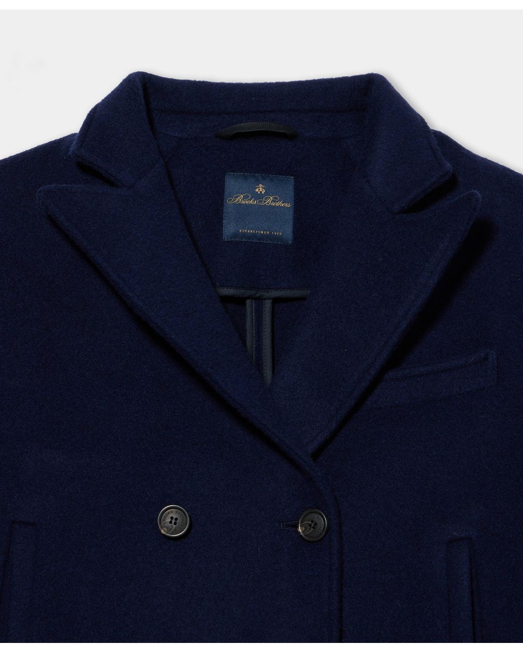 Brooks Brothers Blue Double Breasted Peacoat for men
