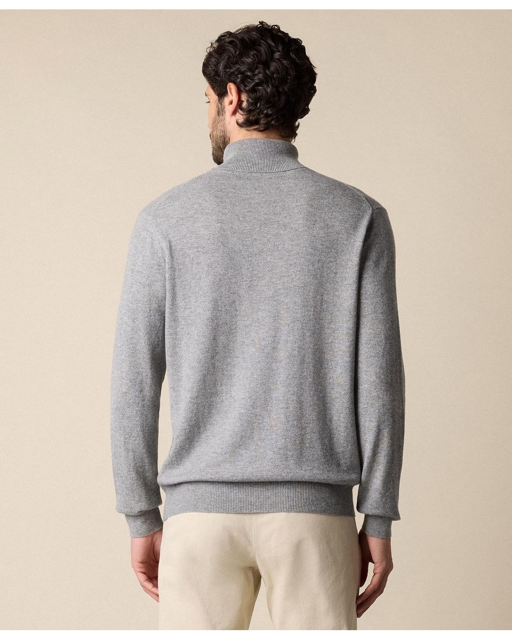 Brooks Brothers Gray Plain Cashmere Turtleneck for men