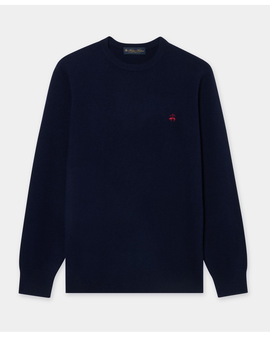 Brooks Brothers Blue Crewneck Sweater With Logo for men