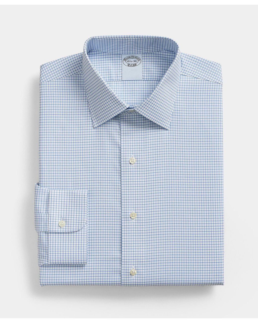 Brooks Brothers Blue Regular Fit Non-Iron Oxford Shirt With Ainsley Collar for men