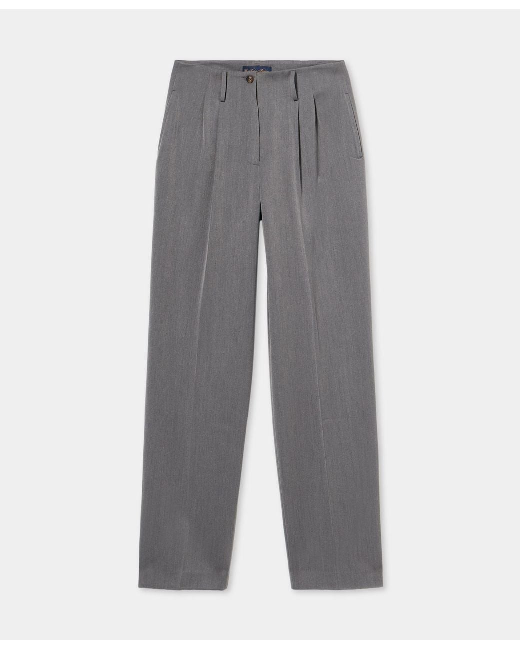 Brooks Brothers Gray Wide-Leg Pleated Pants