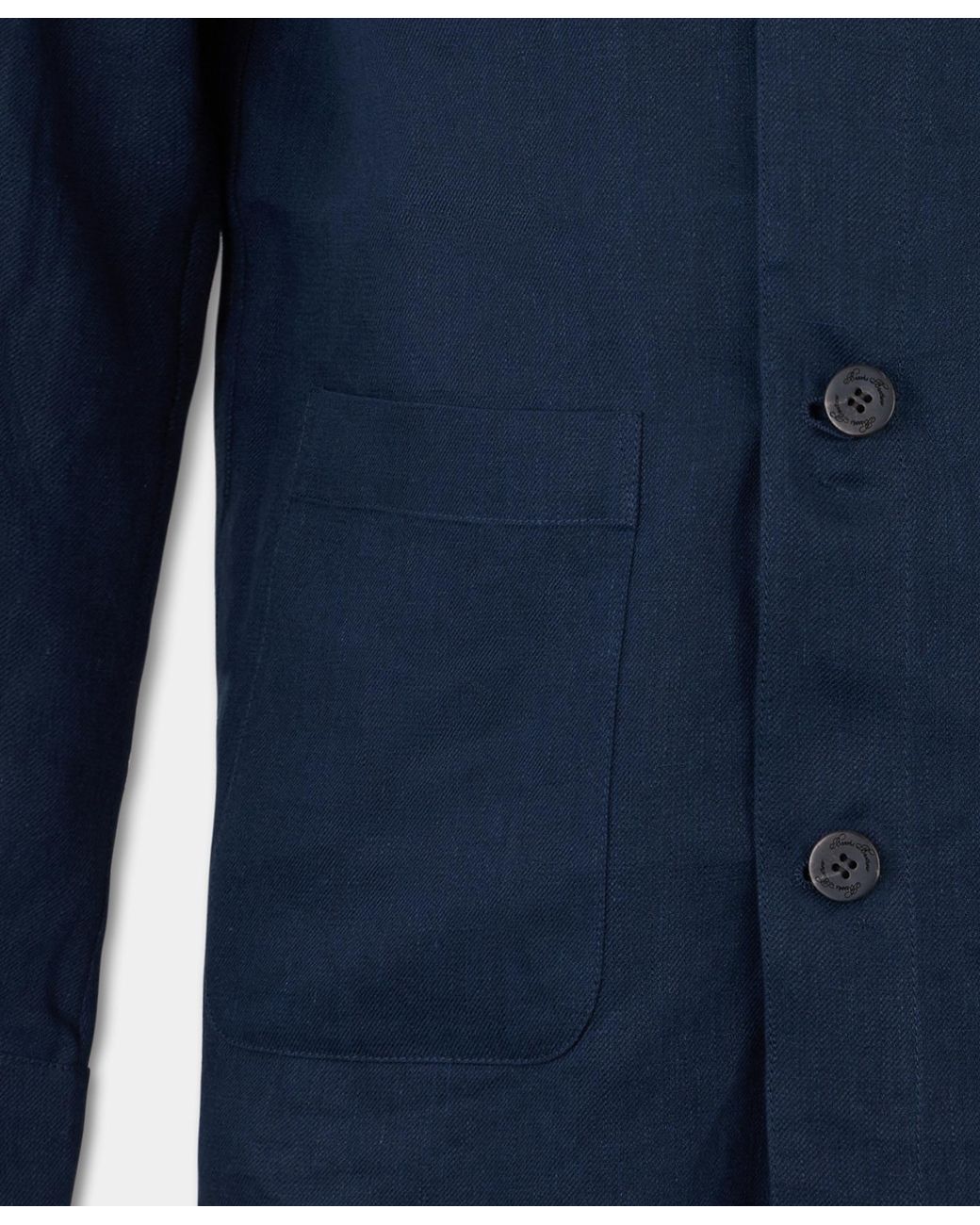 Brooks Brothers Blue Linen Utility Overshirt for men