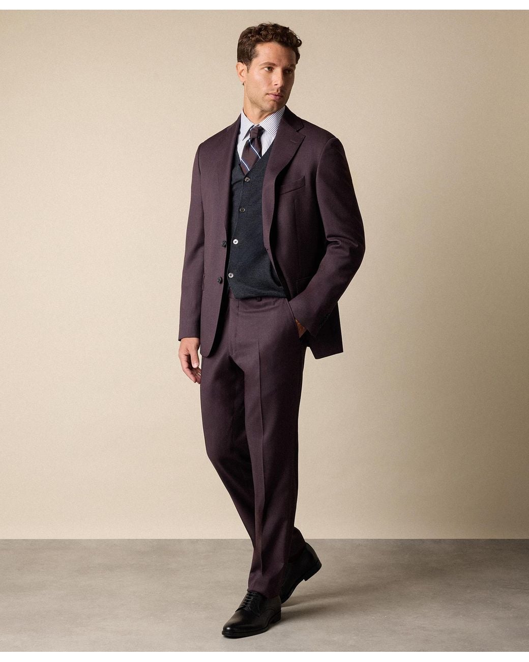 Brooks Brothers Purple Virgin Wool Trousers for men