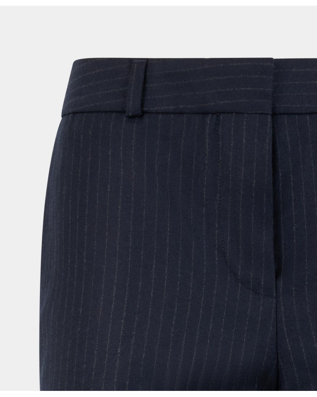 Brooks Brothers Blue Pinstripe Cigarette Fit Virgin Wool Trousers
