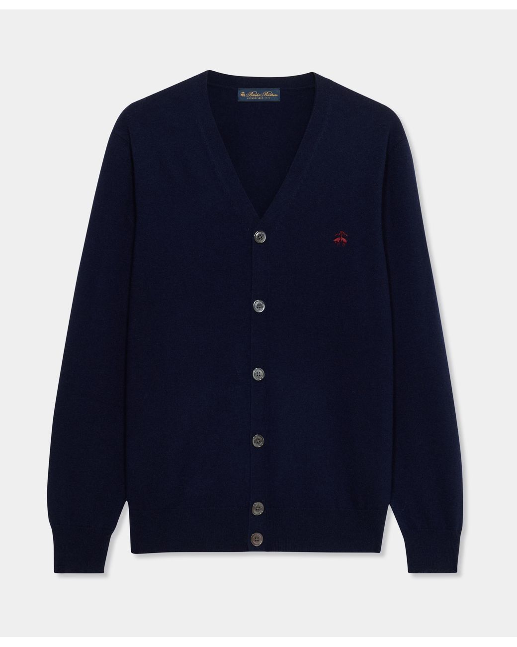 Brooks Brothers Blue Cardigan With Logo for men