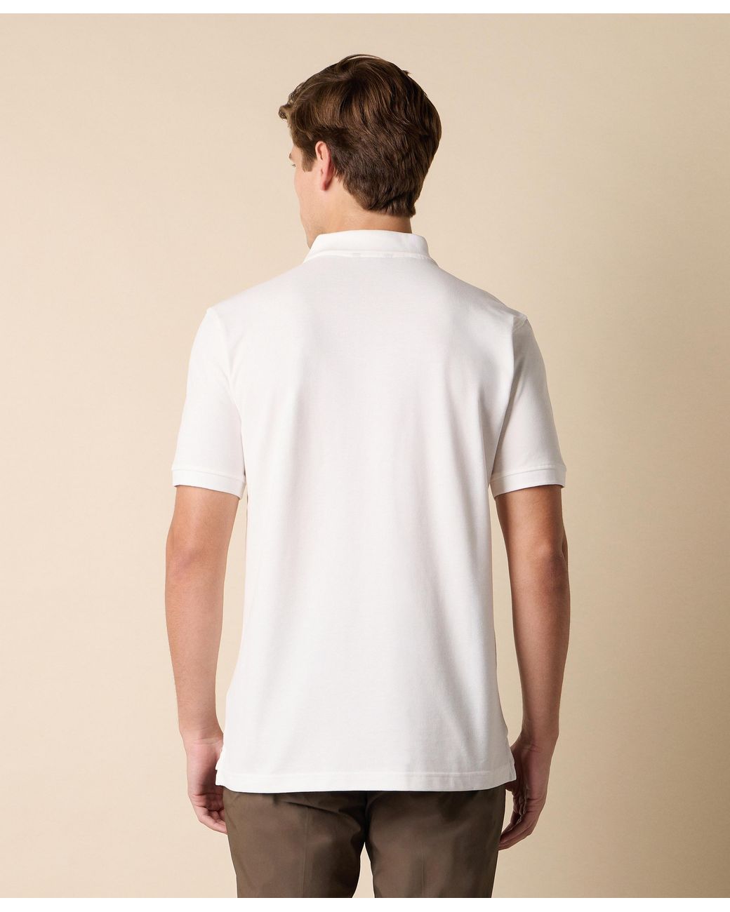 Brooks Brothers White Cotton Piqué Polo for men