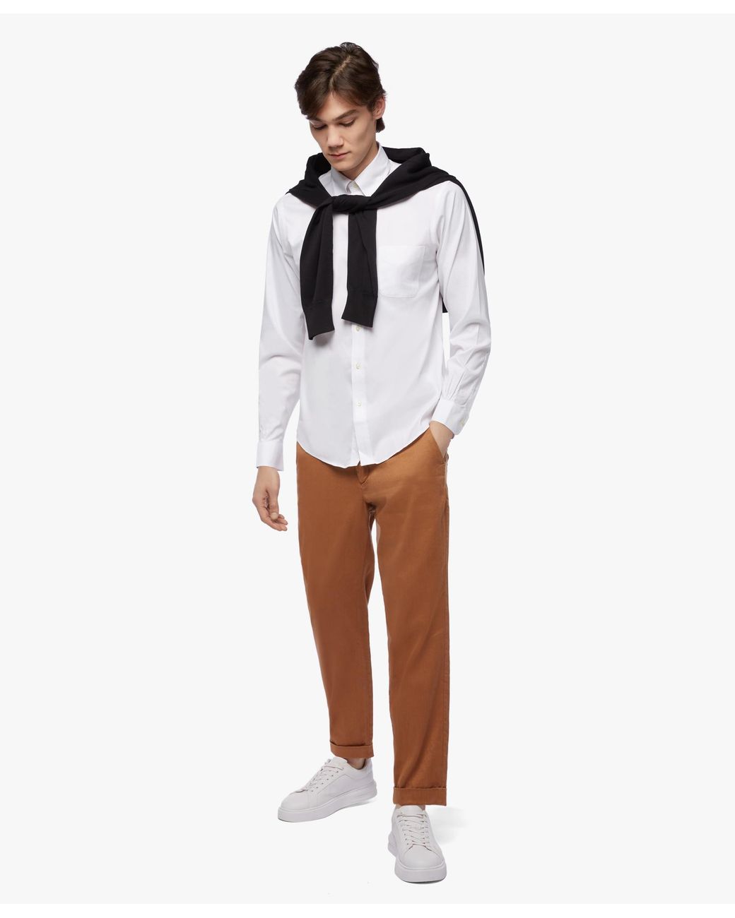 Brooks Brothers White Regular Fit Non-Iron Supima Oxford Pinpoint Shirt With Button Down Collar for men