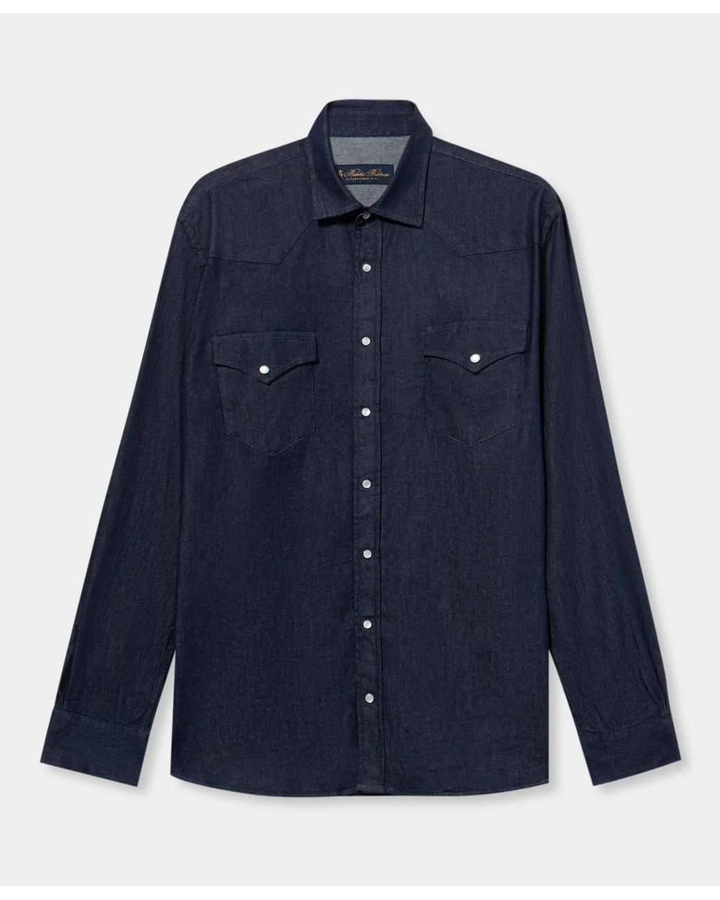 Brooks Brothers Blue Slim Fit Denim Western Shirt for men