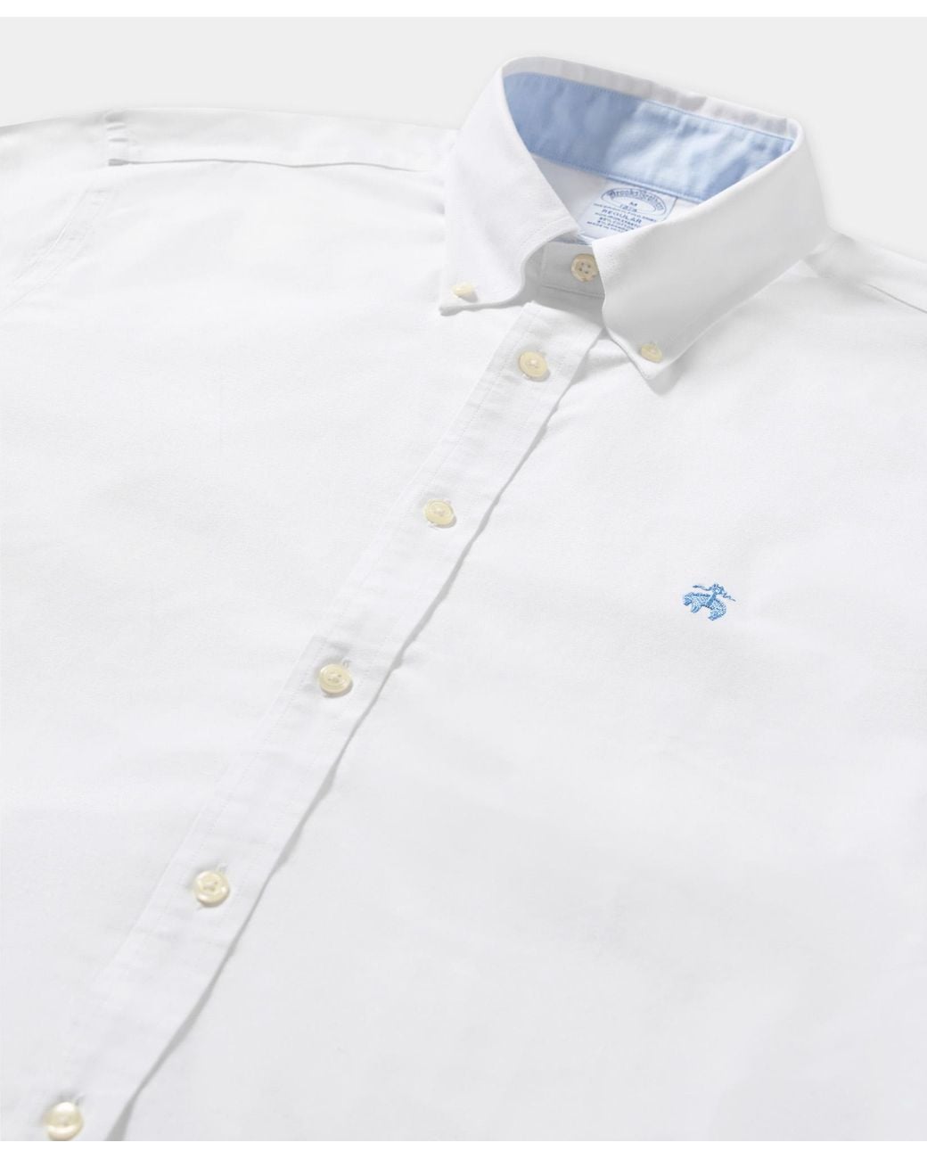 Brooks Brothers White Regular Fit Oxford Non-Iron Button Down Shirt for men