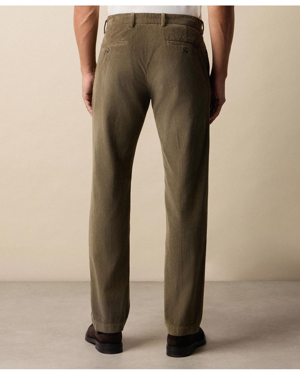 Brooks Brothers Green Regular Fit Cotton Corduroy Chino for men