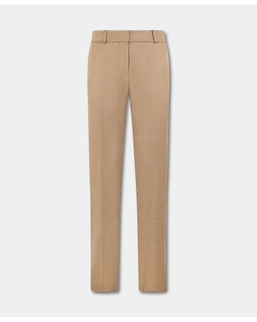 Brooks Brothers Natural Cigarette Fit Flannel Virgin Wool Trousers