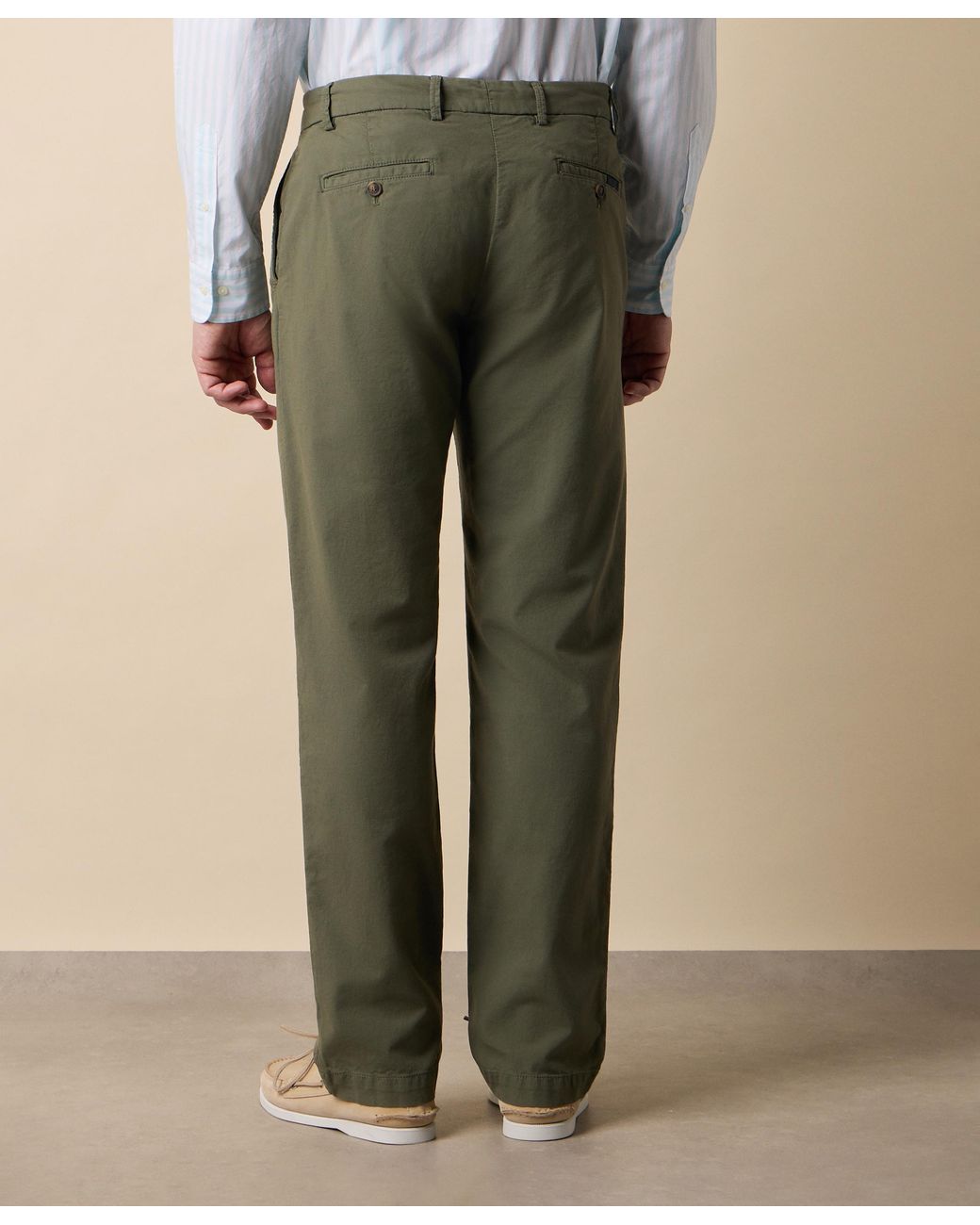 Brooks Brothers Green Stretch Cotton Micro-Pattern Chino for men
