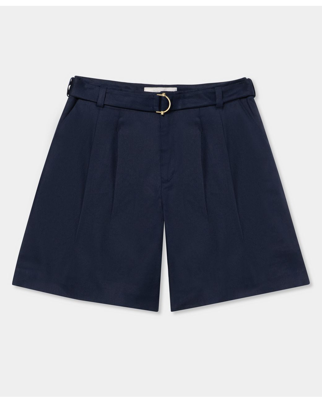 Brooks Brothers Blue Belted Pleated Linen Short
