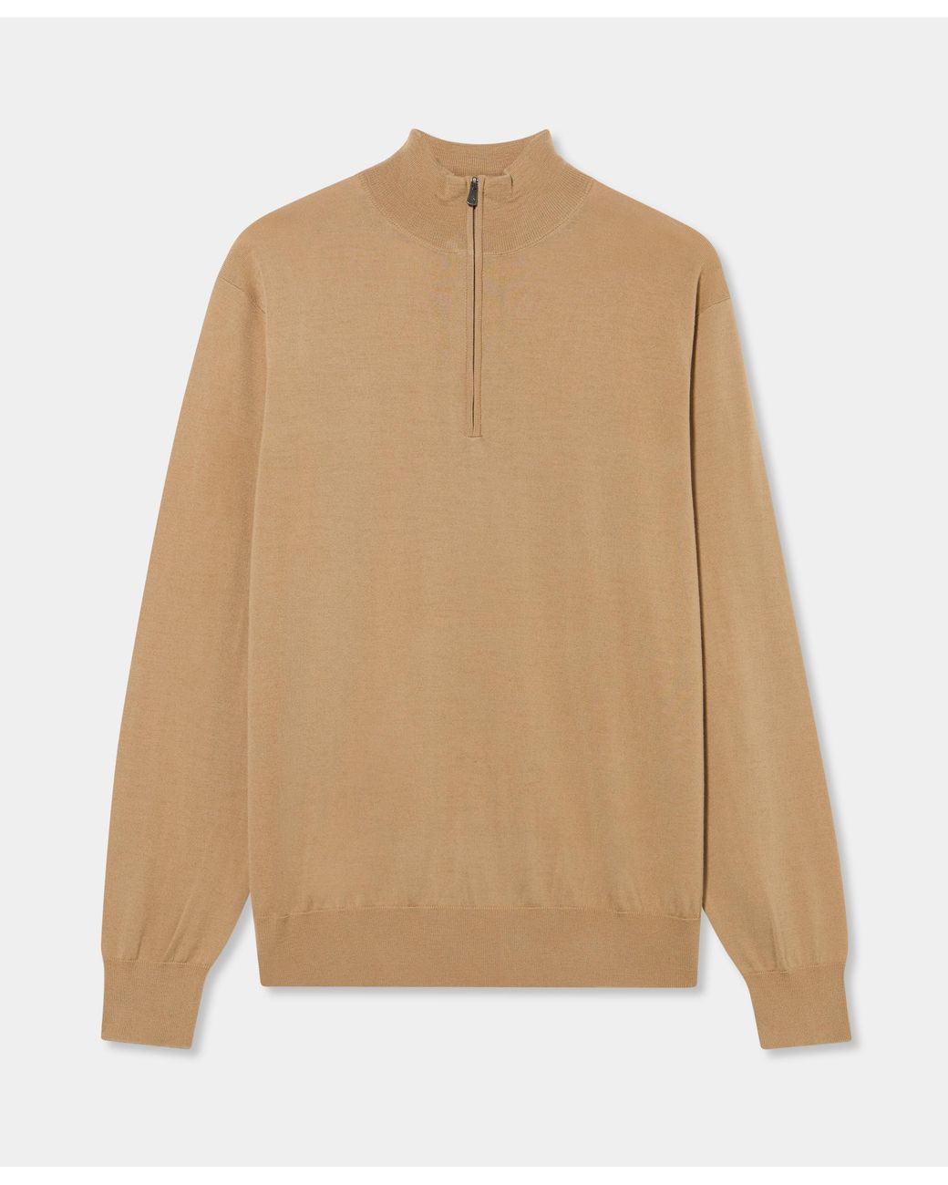 Brooks Brothers Natural Half Zip Sweater for men