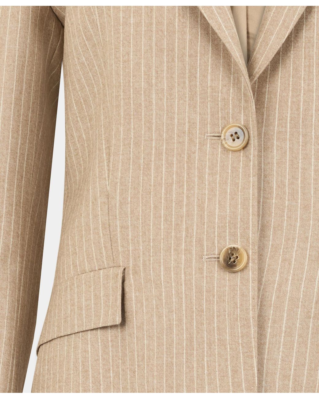 Brooks Brothers Natural Striped Virgin Wool Blazer
