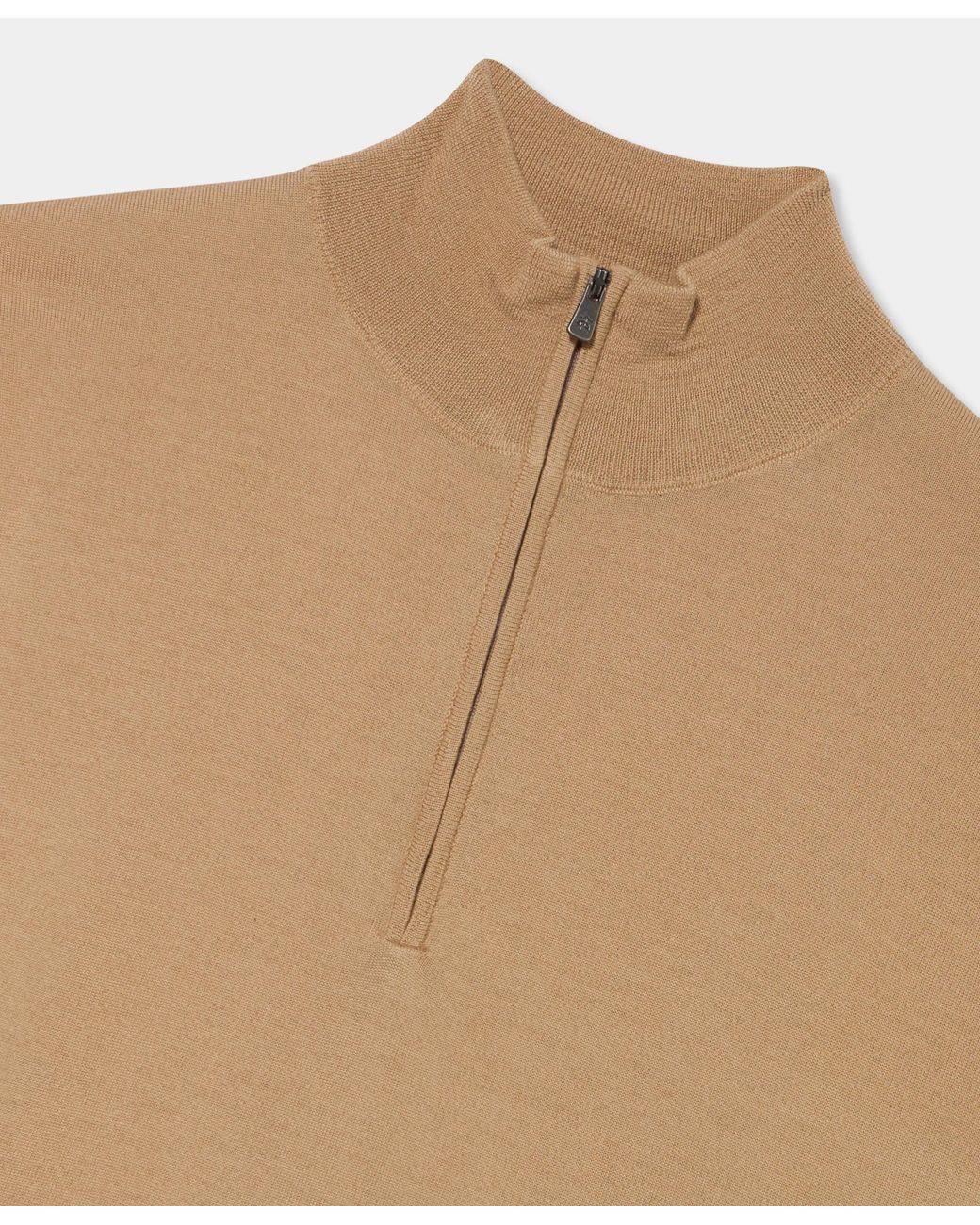 Brooks Brothers Natural Half Zip Sweater for men