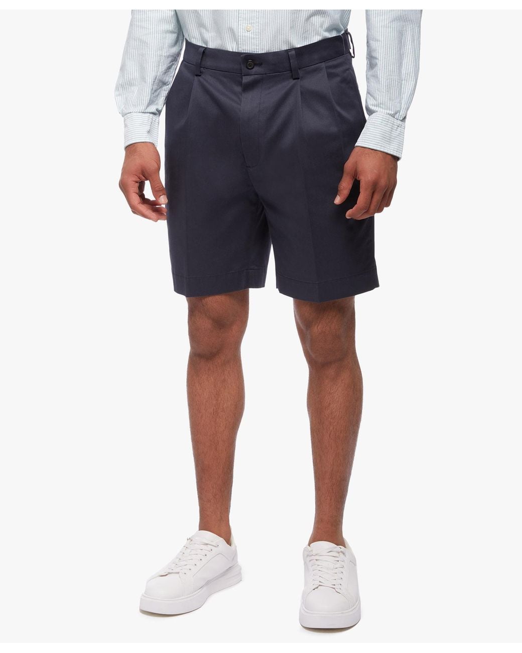 Brooks Brothers Blue Stretch Short Pleat Front for men