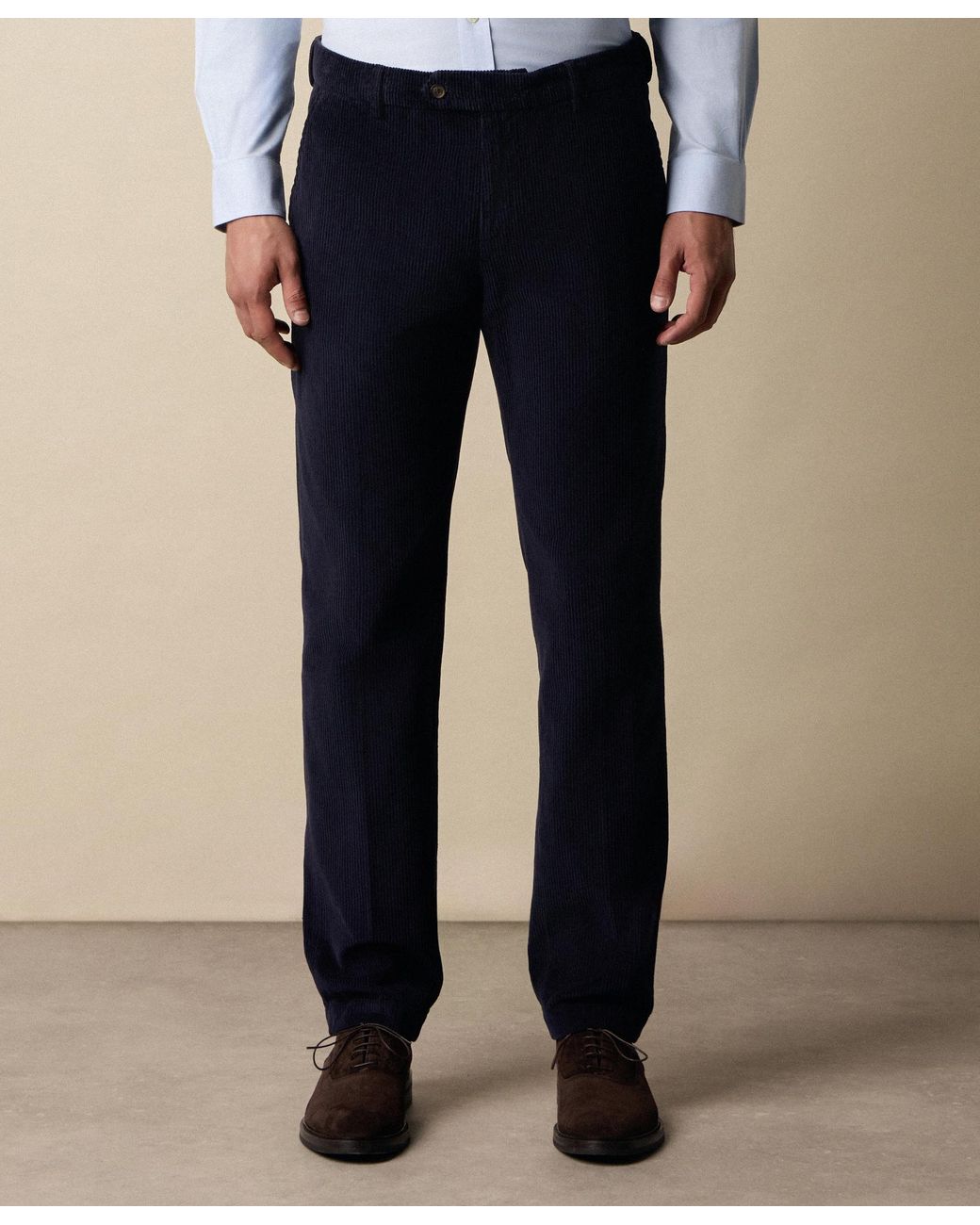 Brooks Brothers Blue Regular Fit Cotton Corduroy Chino for men