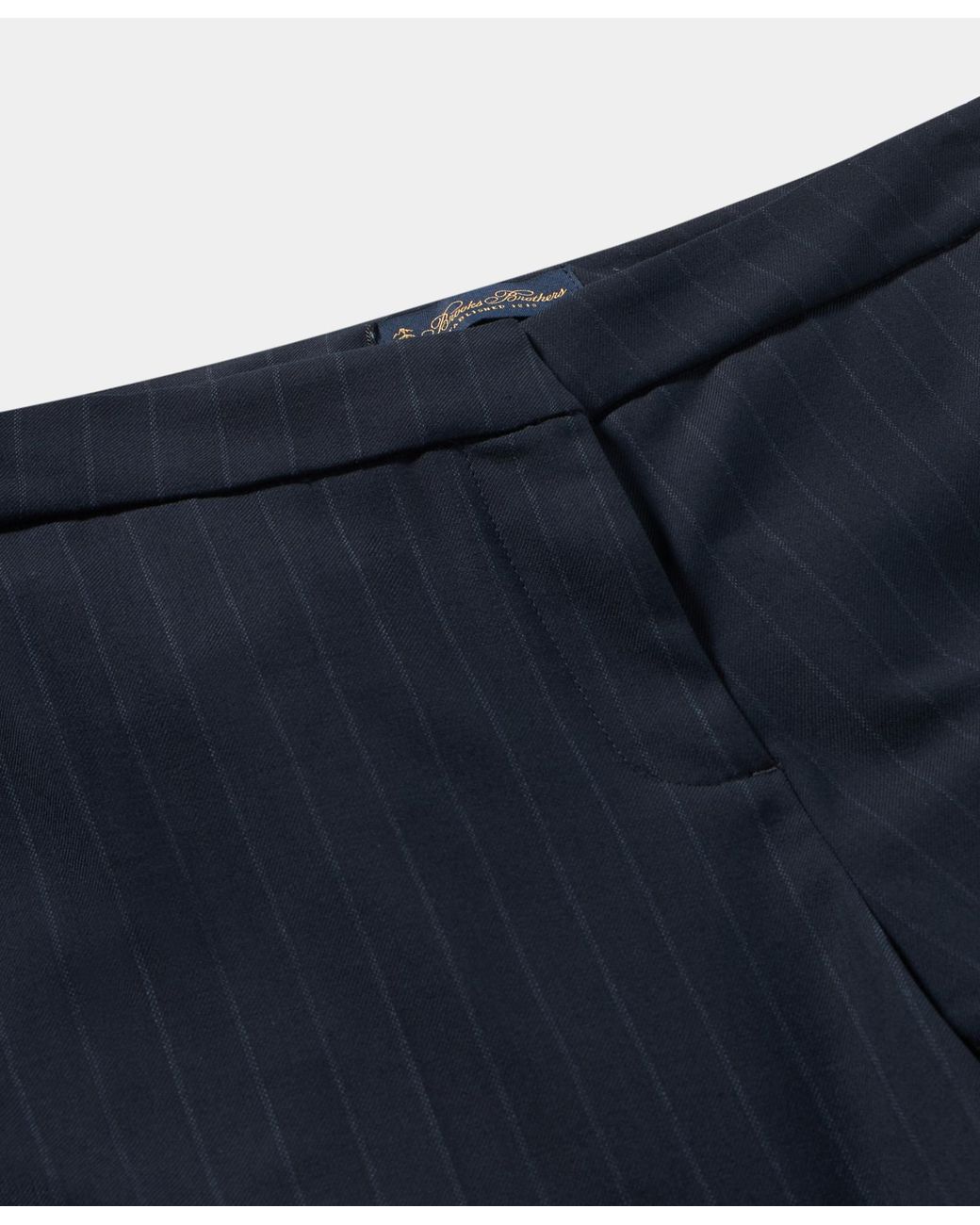 Brooks Brothers Blue Wide-Leg Stretch Virgin Wool Pants