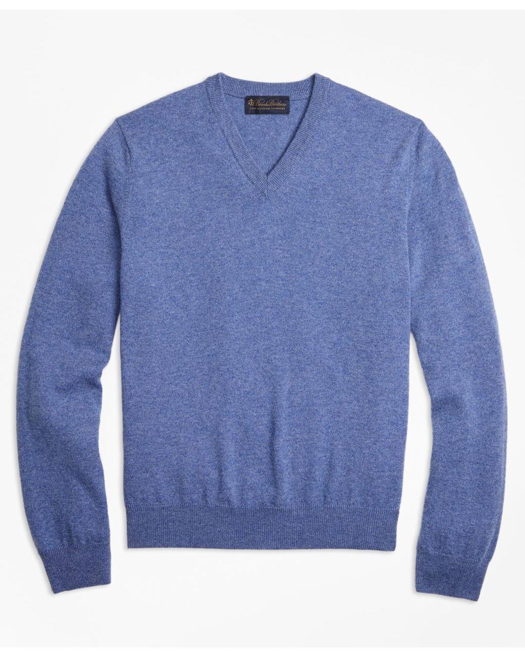 Brooks Brothers Two-ply Cashmere V-neck Sweater in Denim Blue (Blue 