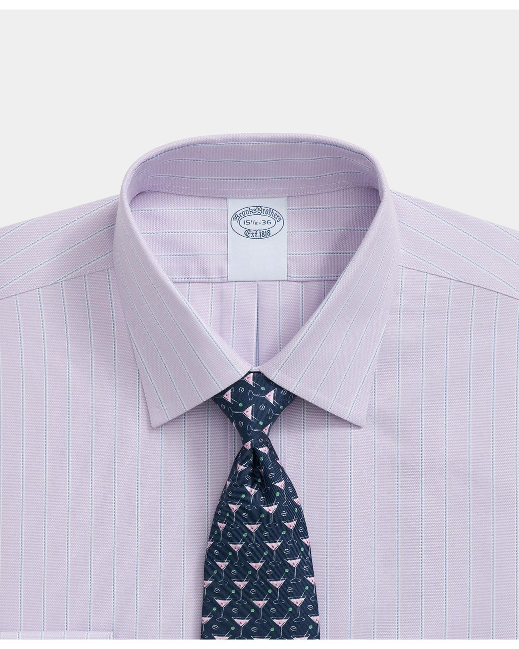 Brooks Brothers Purple Slim Fit Royal Oxford Striped Shirt With Ainsley Collar for men