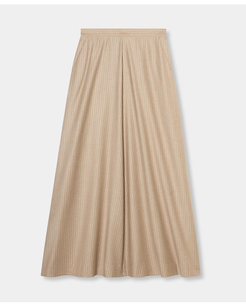 Brooks Brothers Natural Striped Virgin Wool Skirt