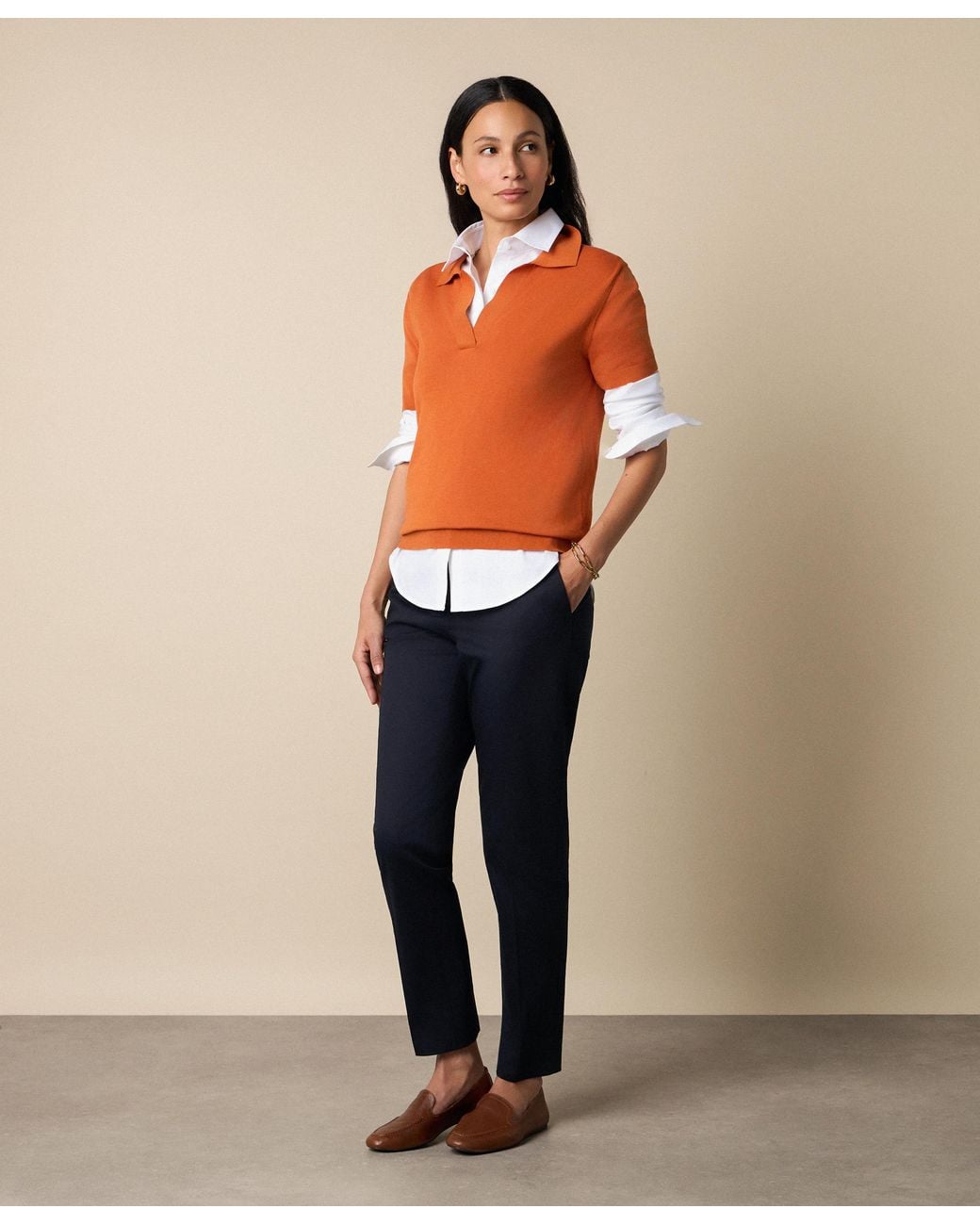Brooks Brothers Blue Stretch Cotton Pants
