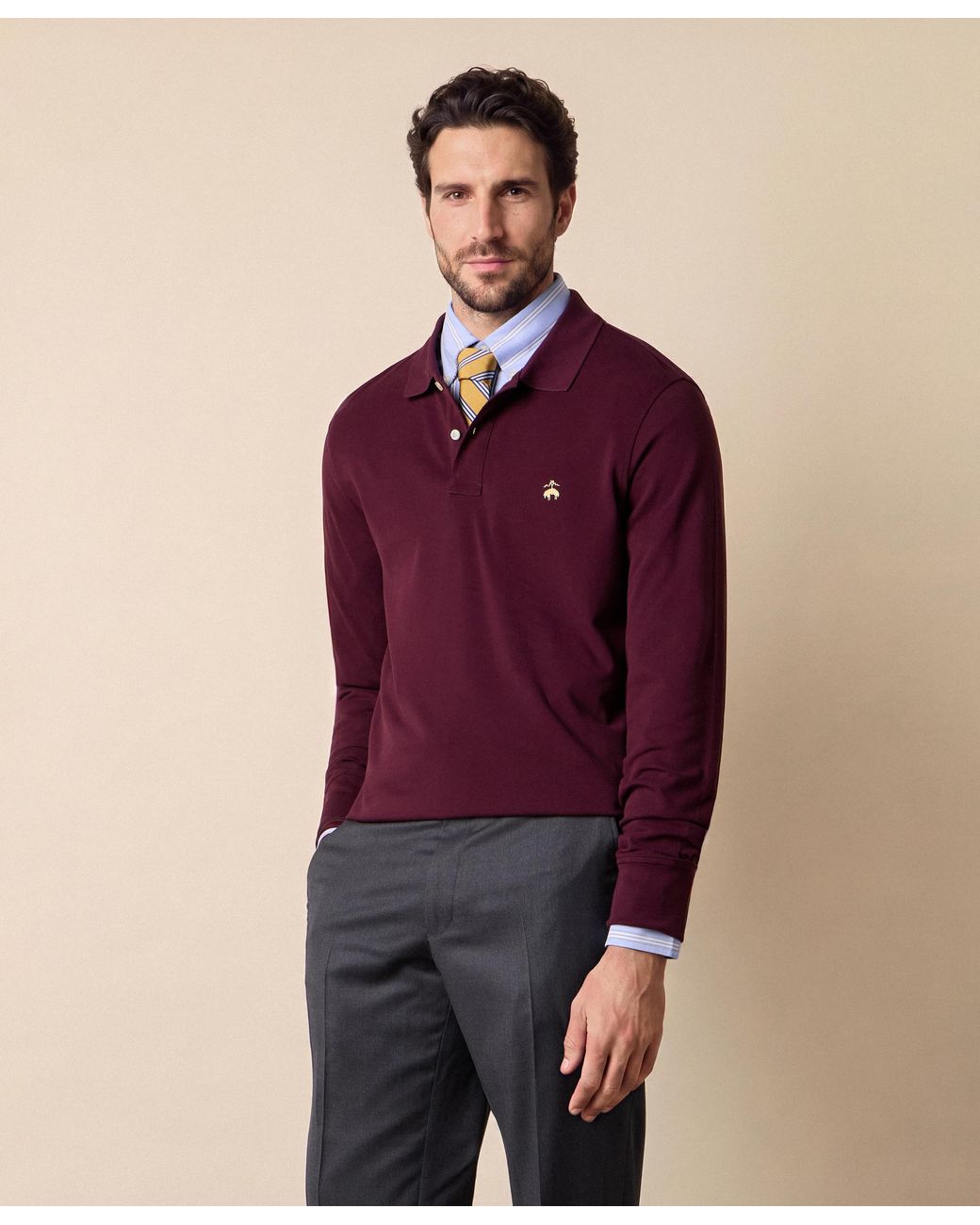 Brooks Brothers Purple Polo With Logo for men