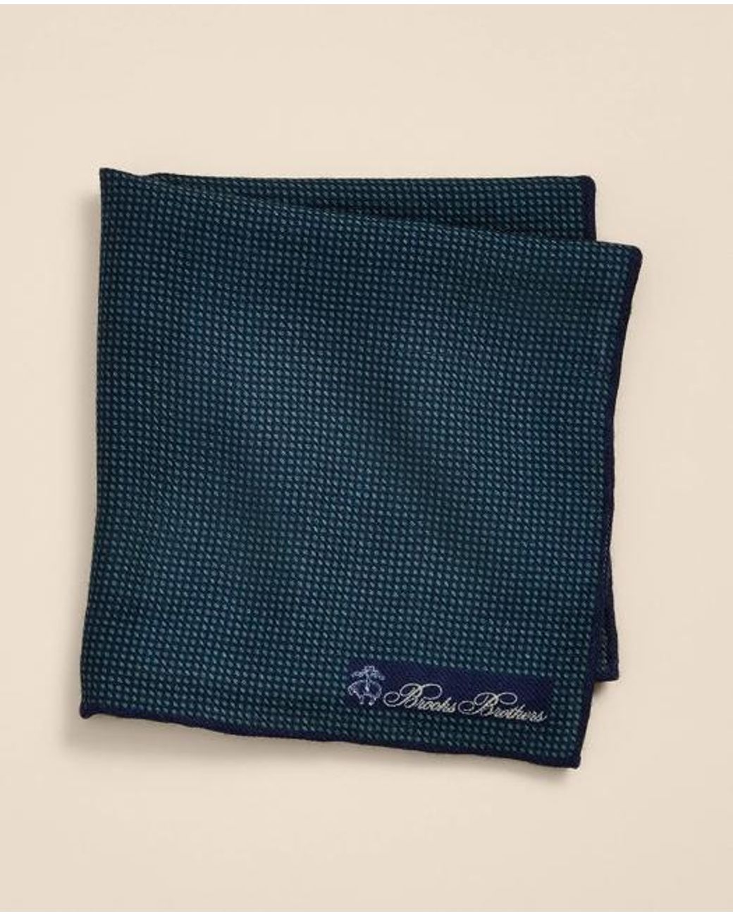 Brooks Brothers Blue Wool Mini-Dot Pocket Square Tie for men