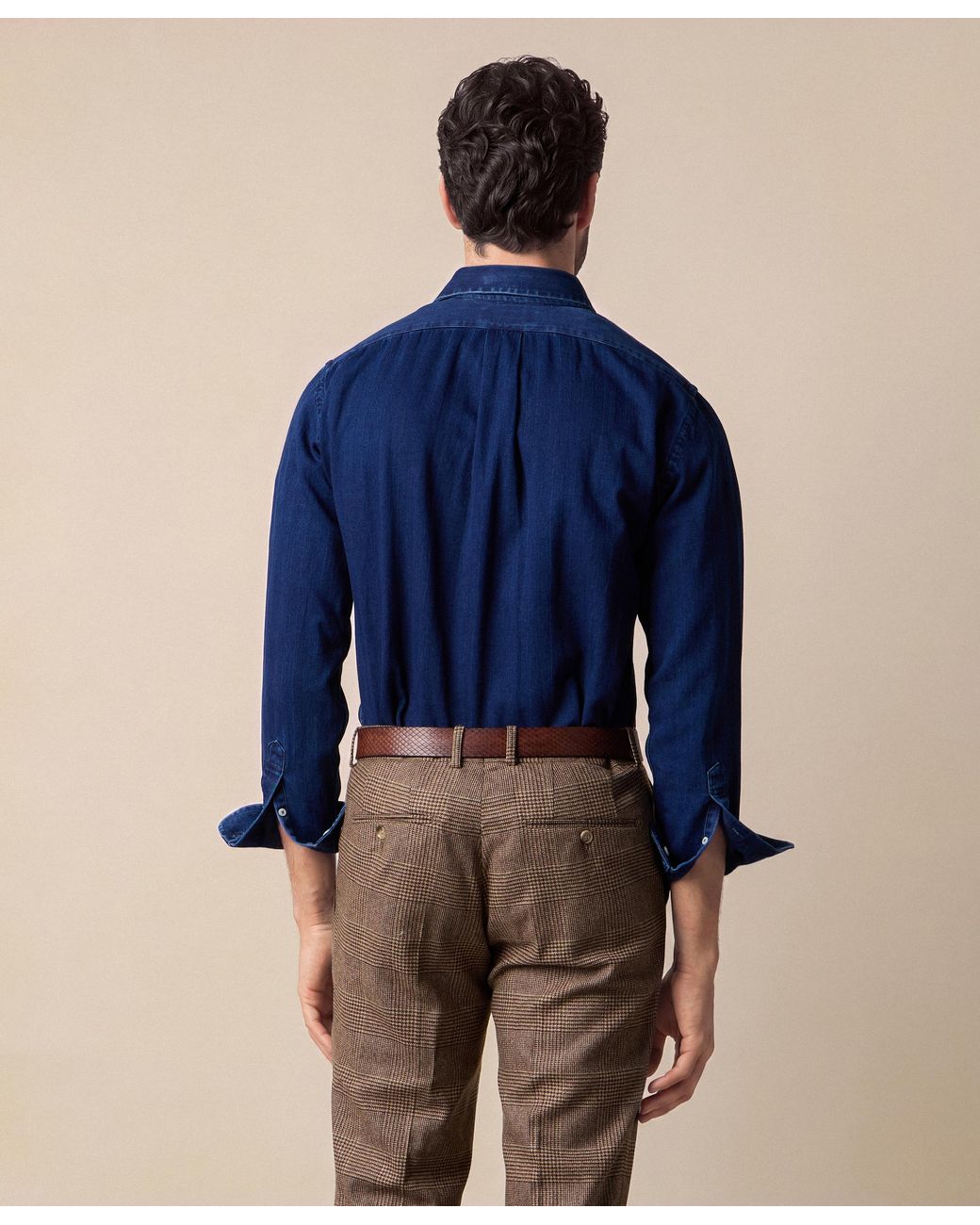 Brooks Brothers Blue Slim Fit Shirt With Spread Collar for men