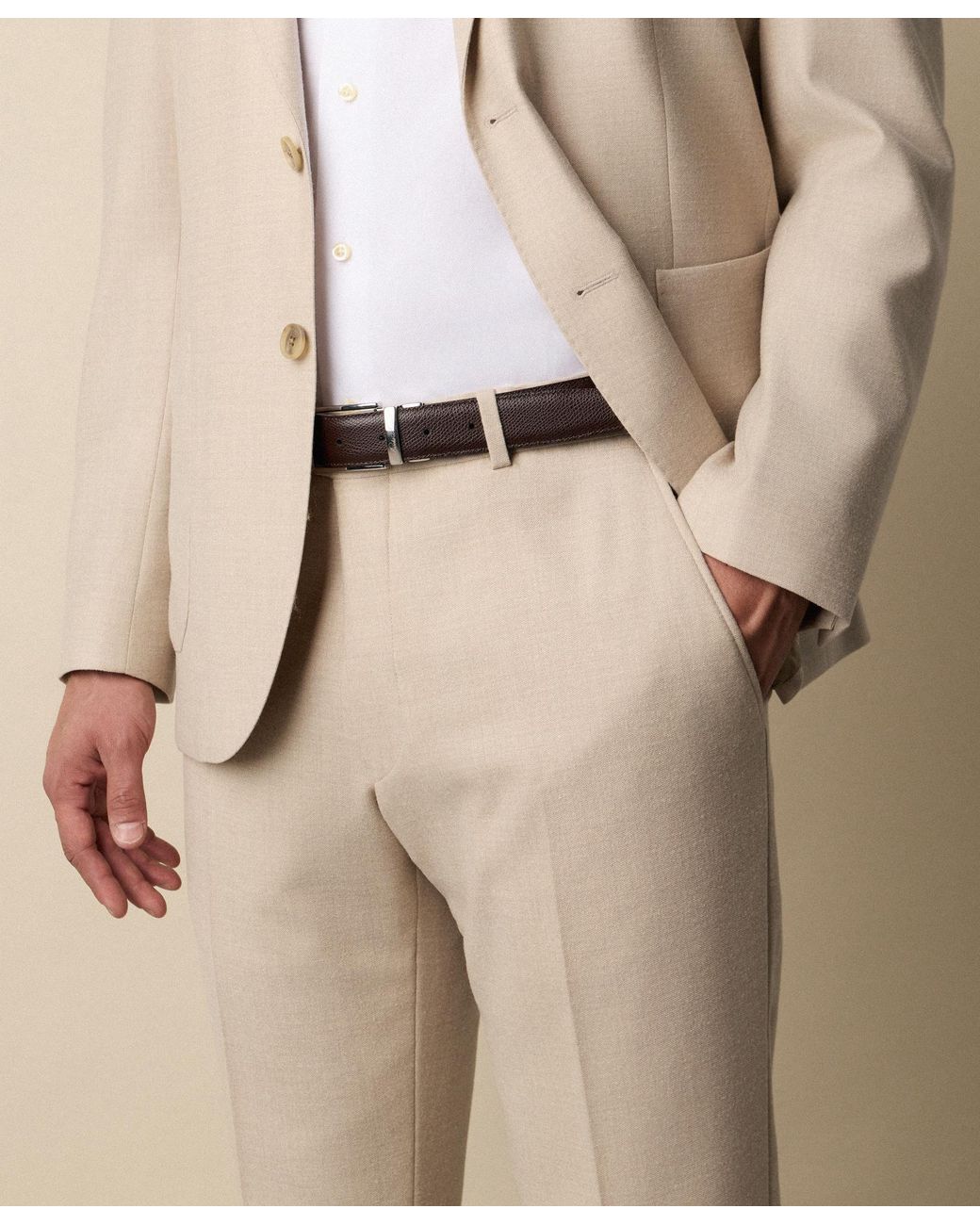 Brooks Brothers Natural Wool Travel Suit for men