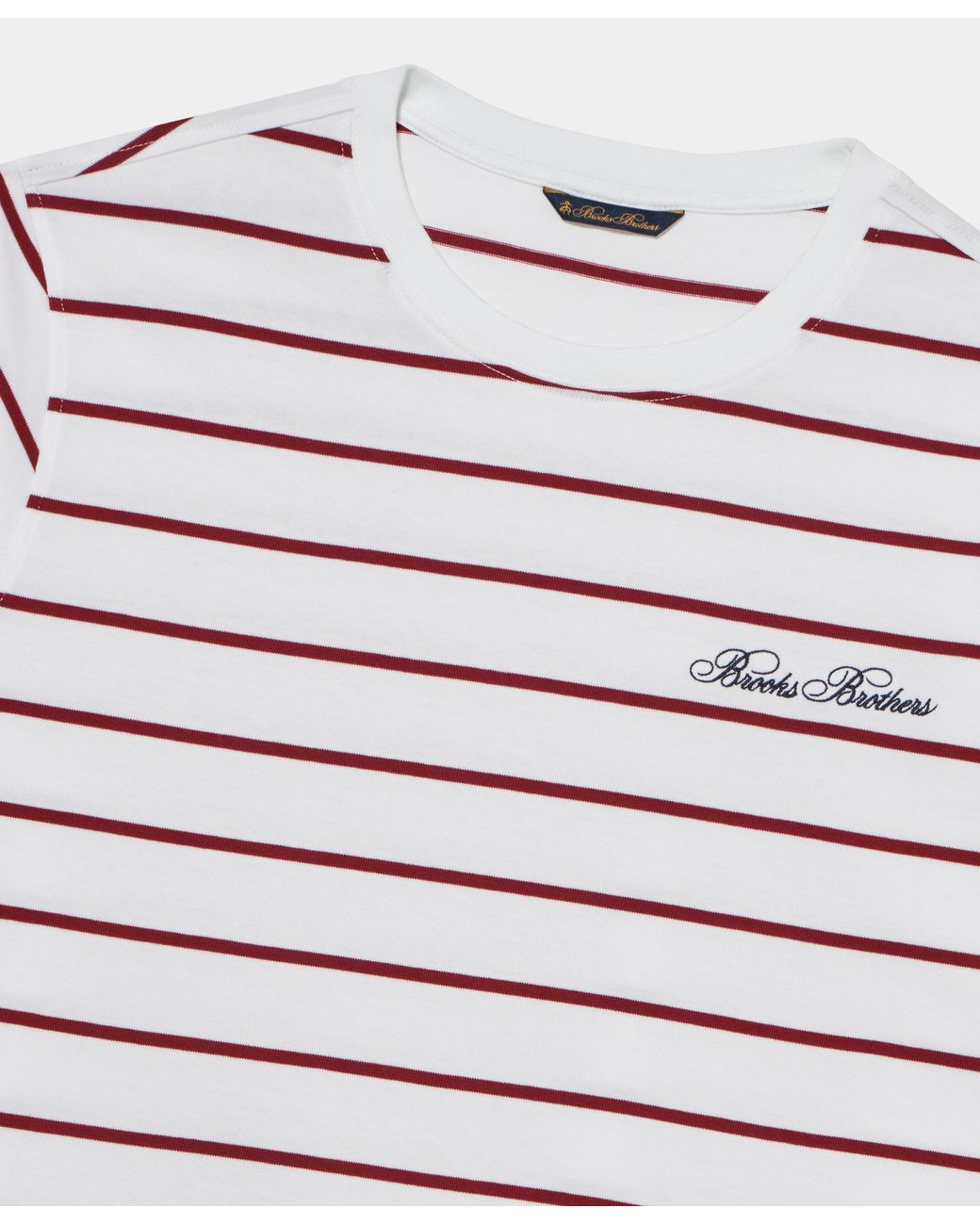 Brooks Brothers White Striped Cotton T-Shirt With Logo for men