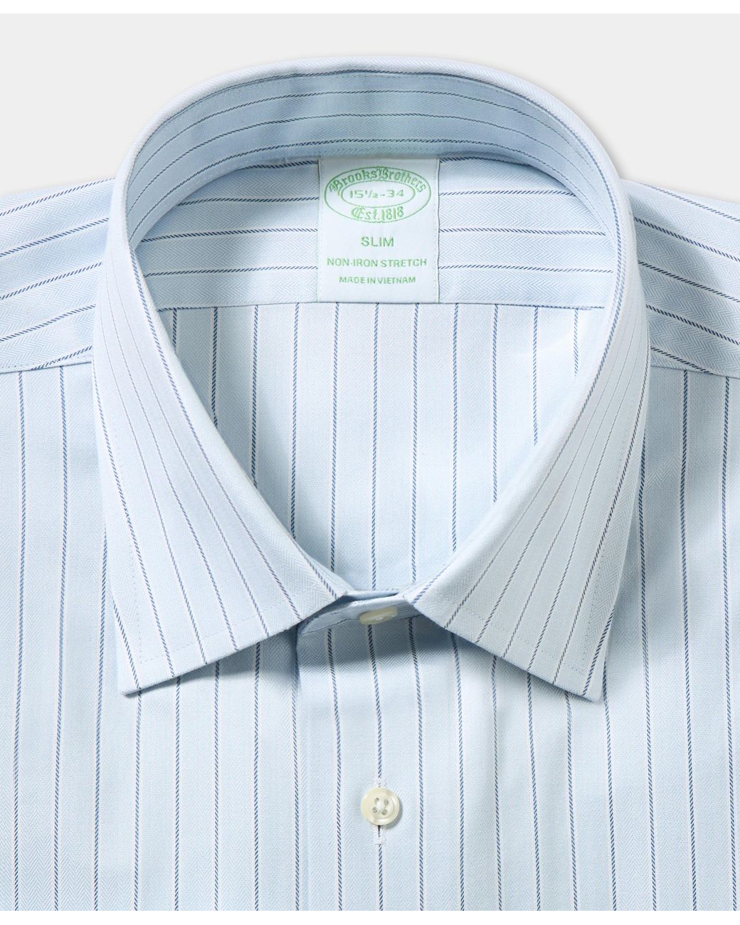 Brooks Brothers Blue Slim Fit Non-Iron Shirt With Ainsley Collar for men