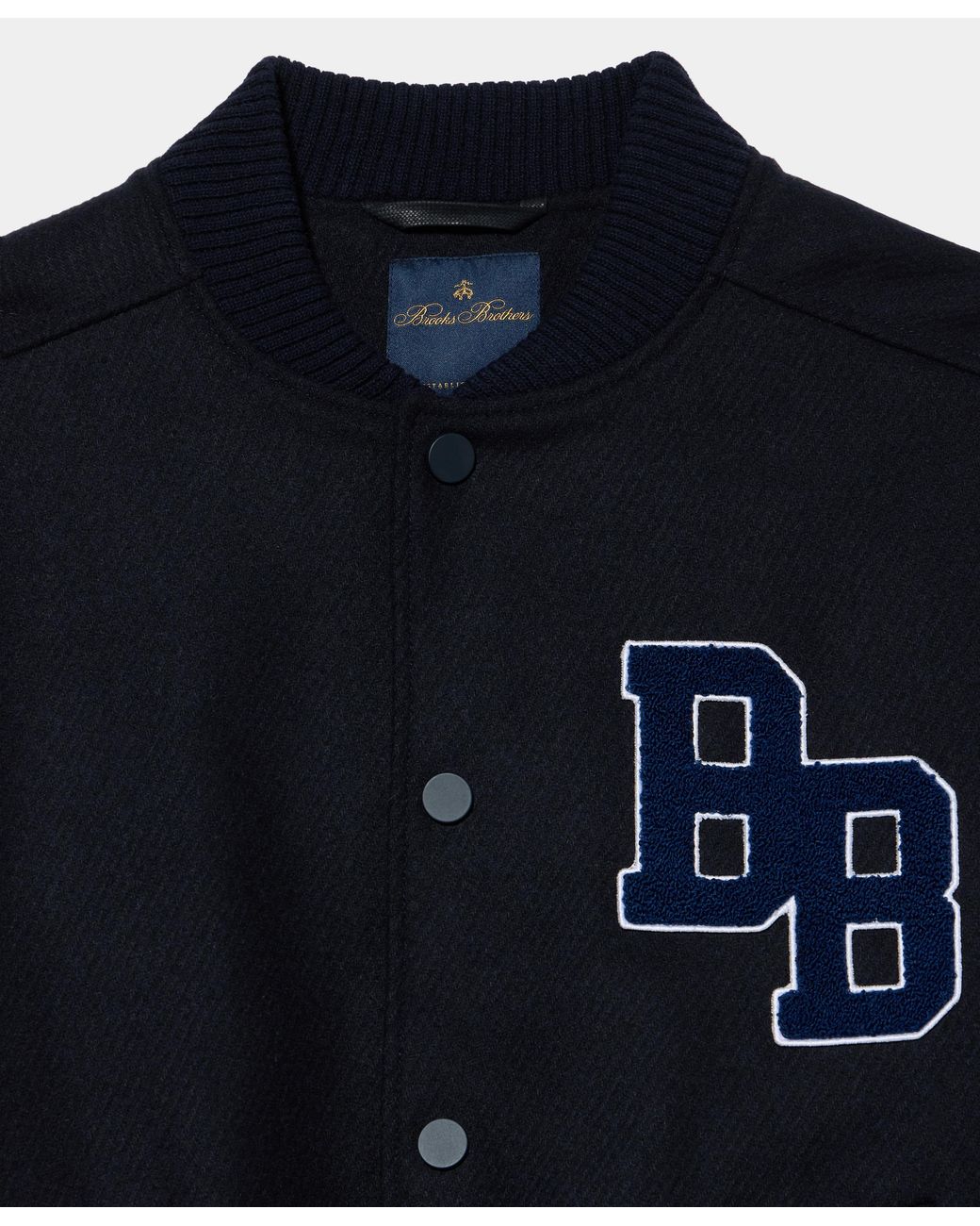 Brooks Brothers Blue College Bomber With Logo for men