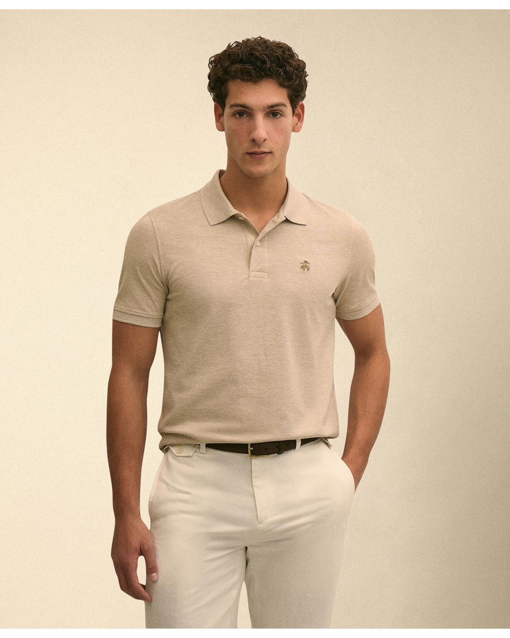 Brooks Brothers Natural Golden Fleece Washed Supima Cotton Polo for men