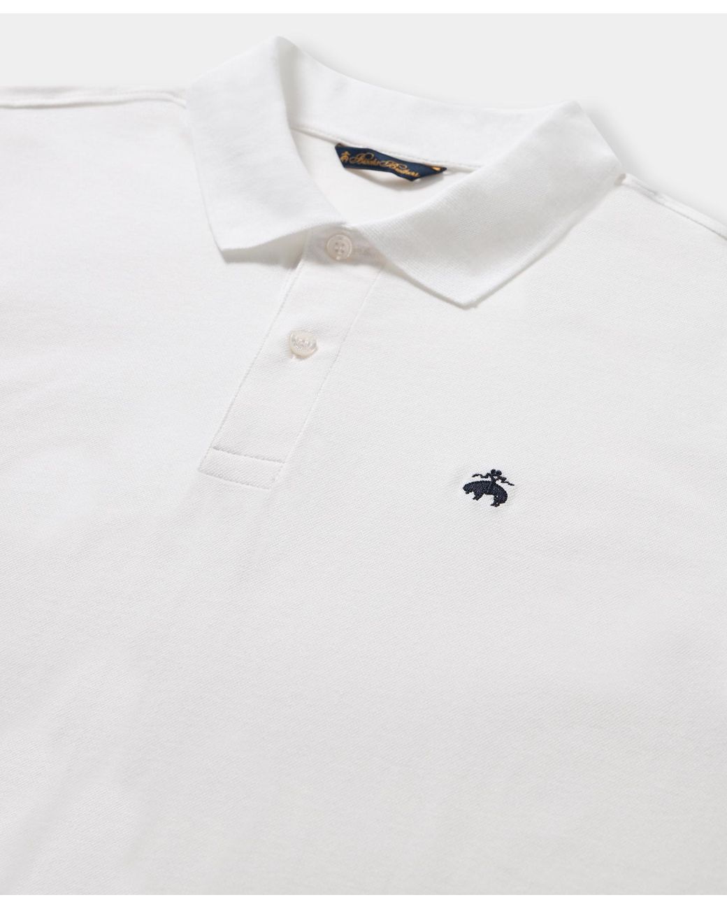Brooks Brothers White Cotton Piqué Polo for men