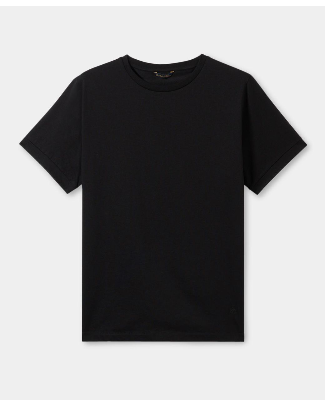 Brooks Brothers Black Mercerized Cotton Crewneck T-Shirt for men