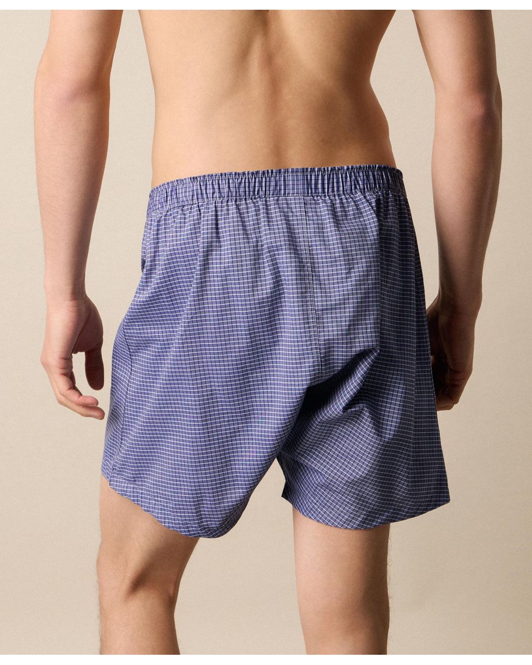 Brooks Brothers Blue Tattersall Cotton Boxer for men