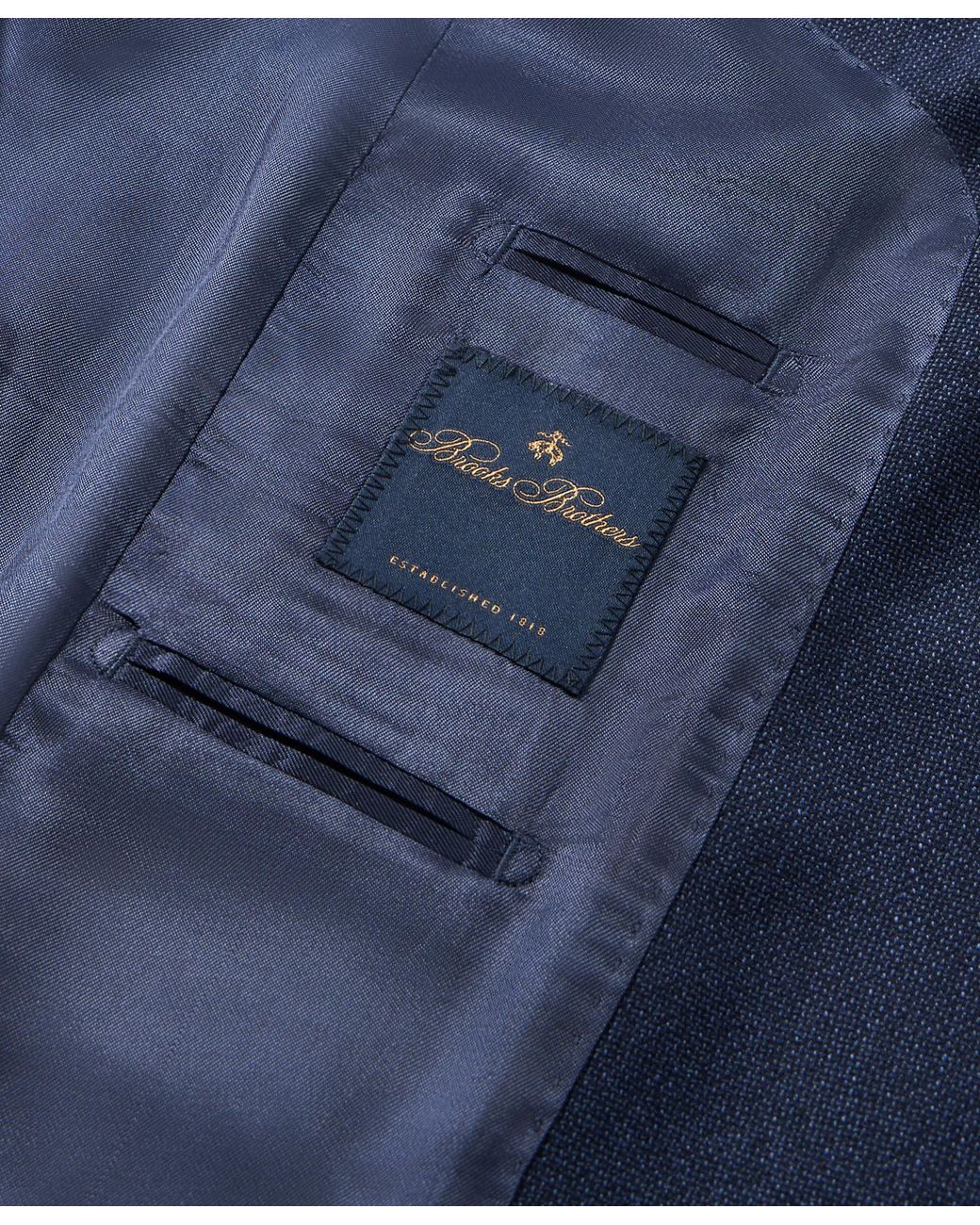 Brooks Brothers Blue Hopsack Virgin Wool Blazer for men