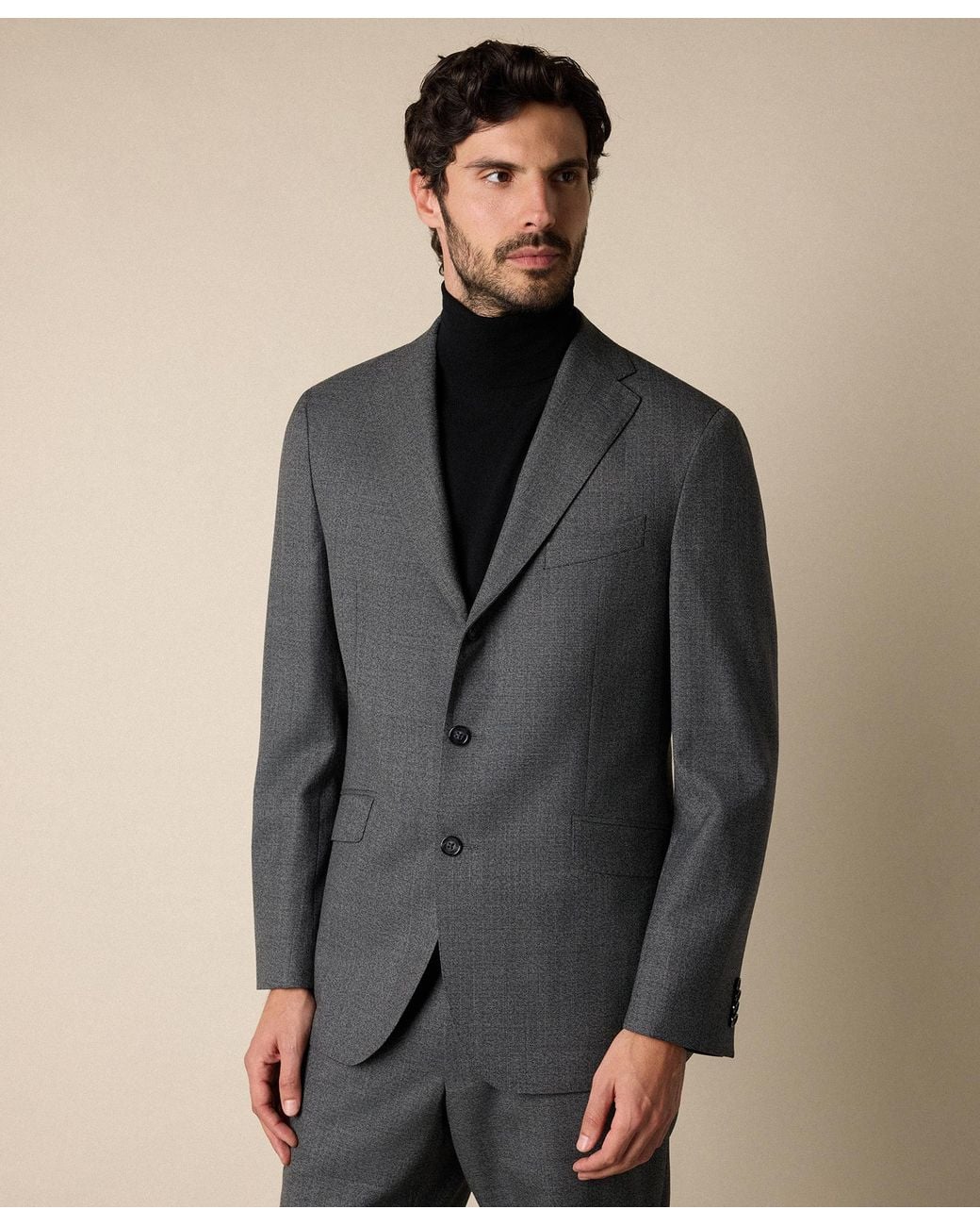 Brooks Brothers Gray Sharkskin Wool Suit for men