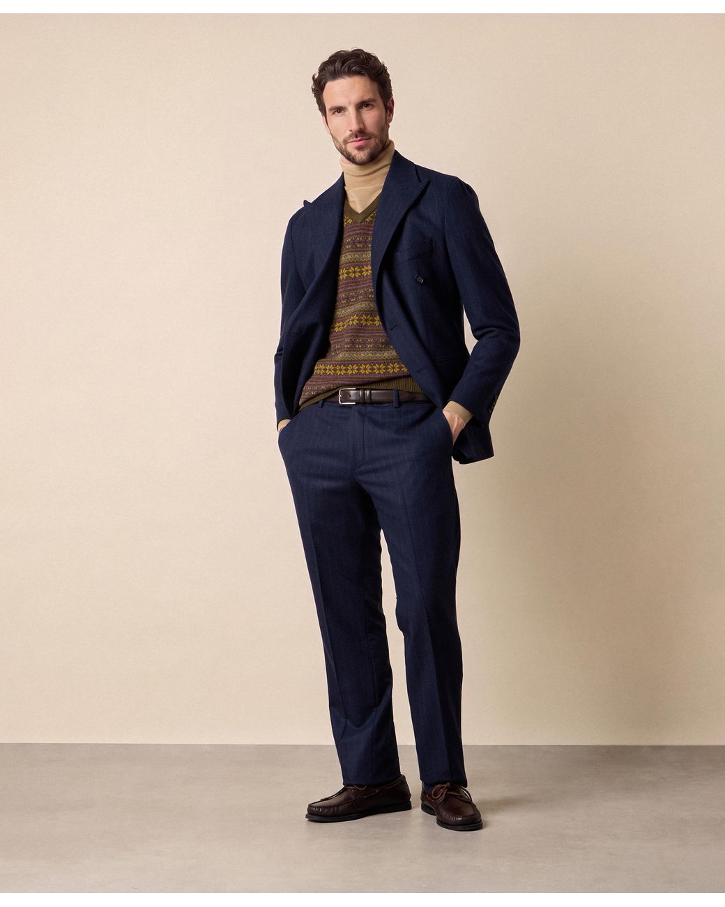 Brooks Brothers Green Fair Isle Sweater Vest for men