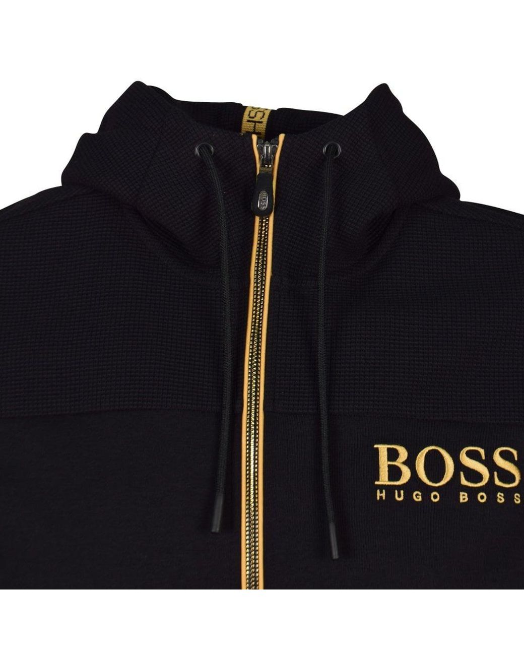Bergbeklimmer Vijandig Kolibrie BOSS by HUGO BOSS Black/gold Logo Hoodie for Men | Lyst
