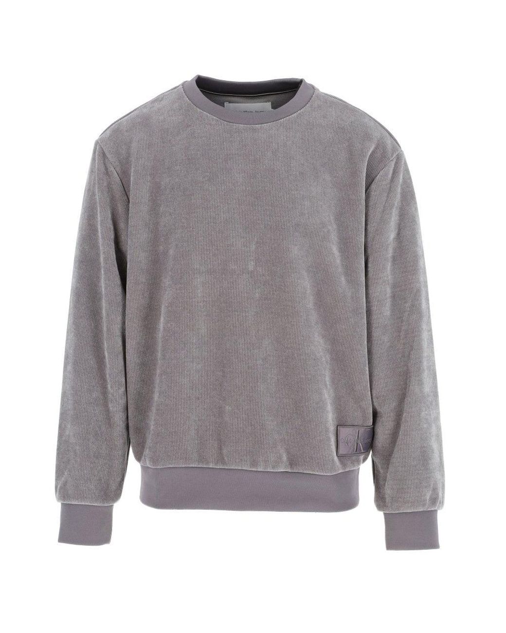 Calvin Klein Grey Corduroy Sweatshirt in Gray for Men | Lyst