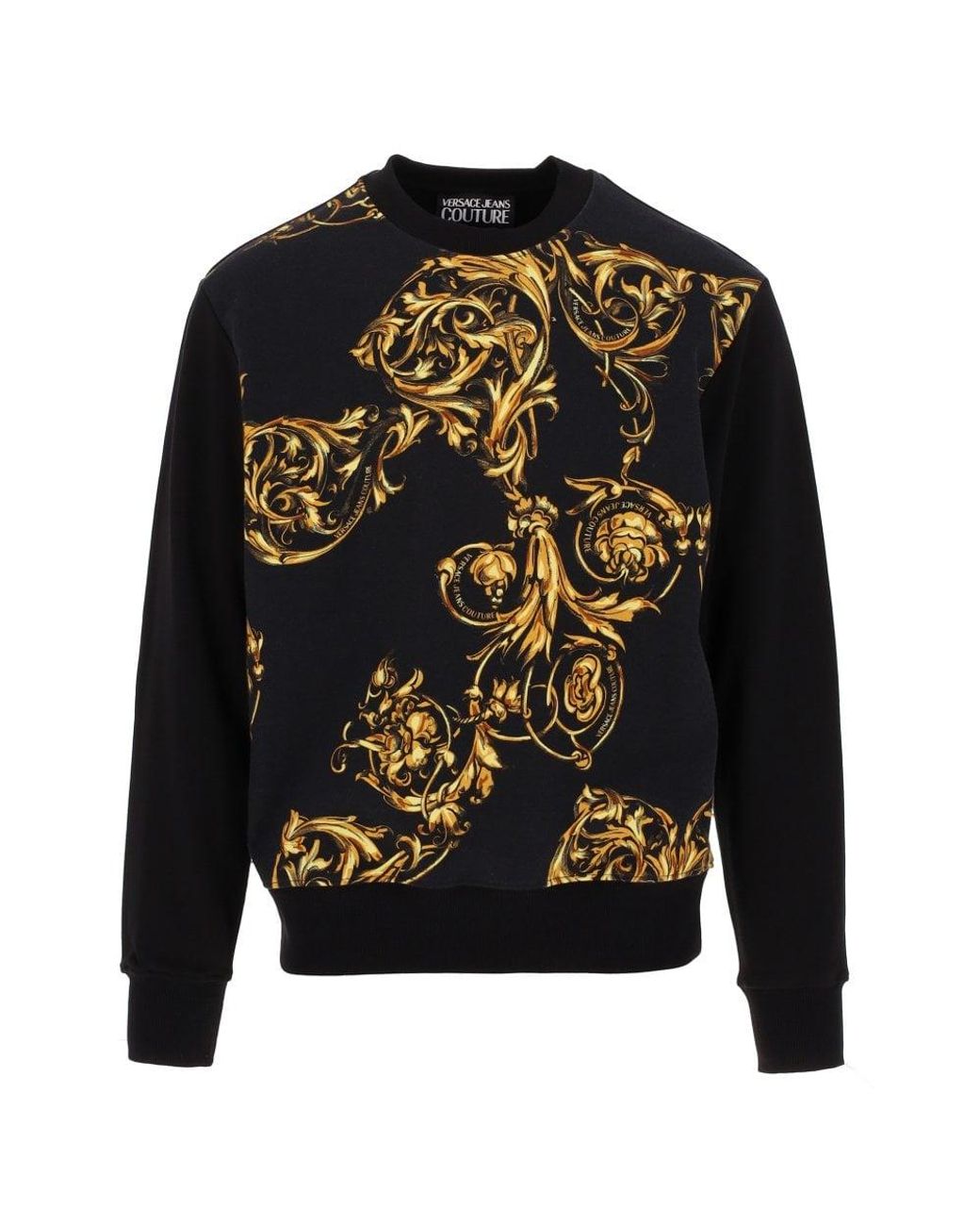 Versace Jeans Couture Black & Gold Regalia Baroque Sweatshirt for Men | Lyst