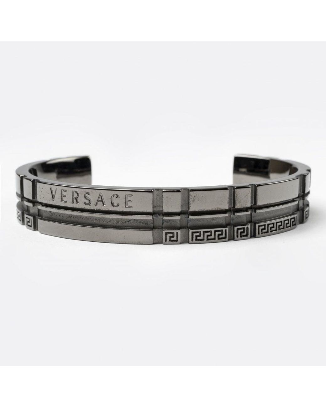 Versace Tartan Bracelet in Ruthenium Black (Metallic) for Men | Lyst