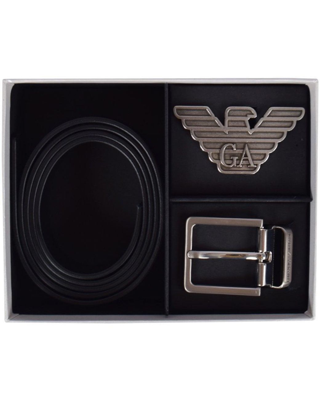 Emporio Armani Leather Belt Gift Set in Black for Men | Lyst