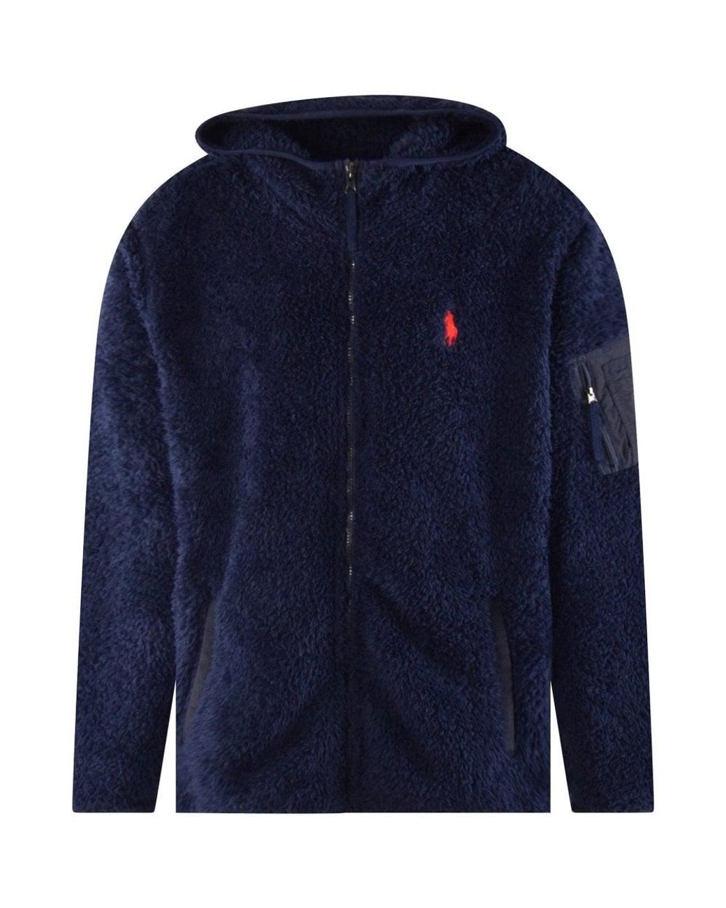 Polo Ralph Lauren Navy Fluffy Fleece Hoodie in Blue for Men Lyst