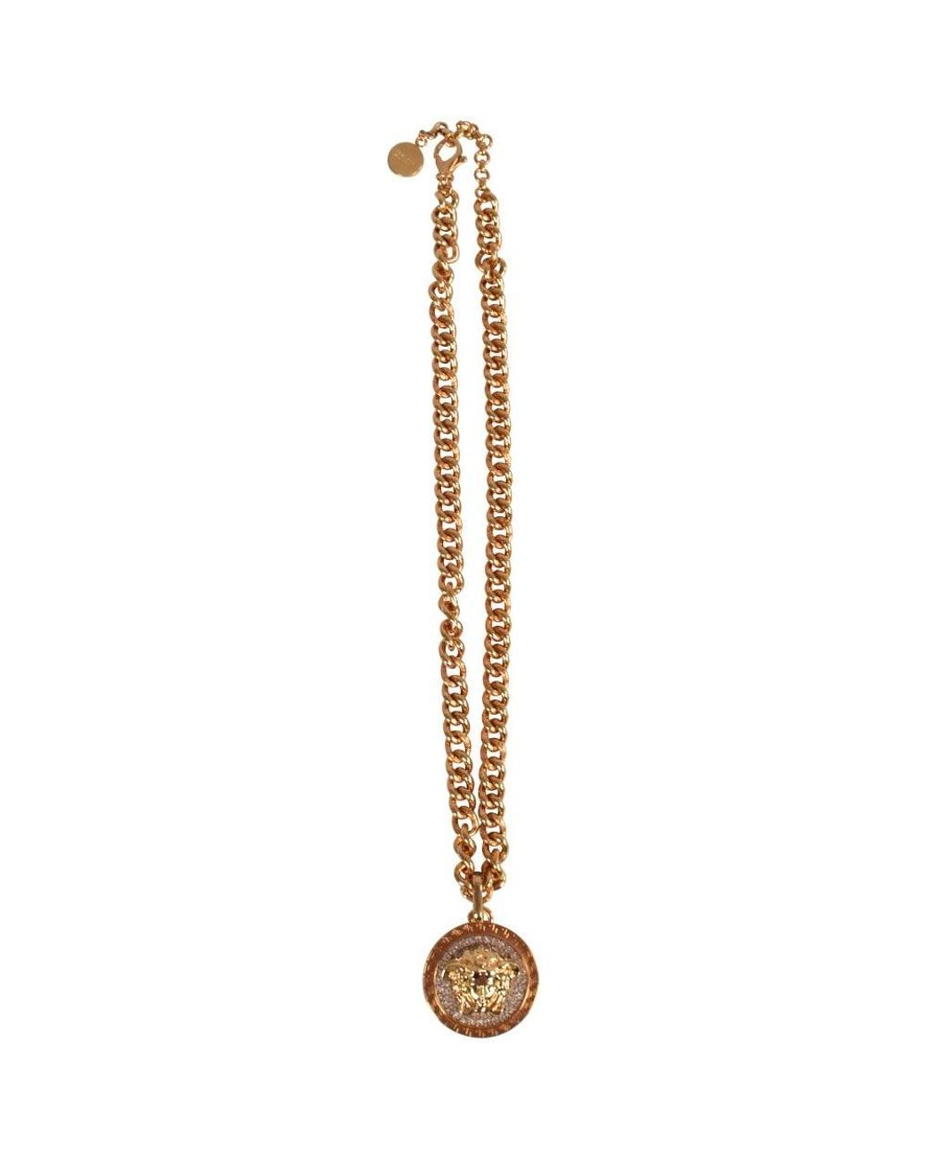 Versace Medusa Crystal Pendant Necklace 