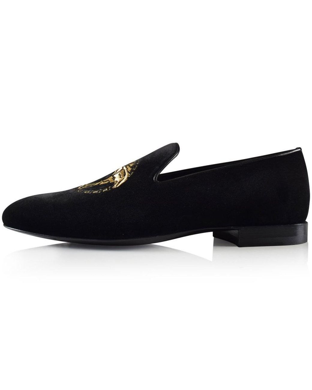 Versace Medusa Head Velvet Loafers in Black for Men | Lyst
