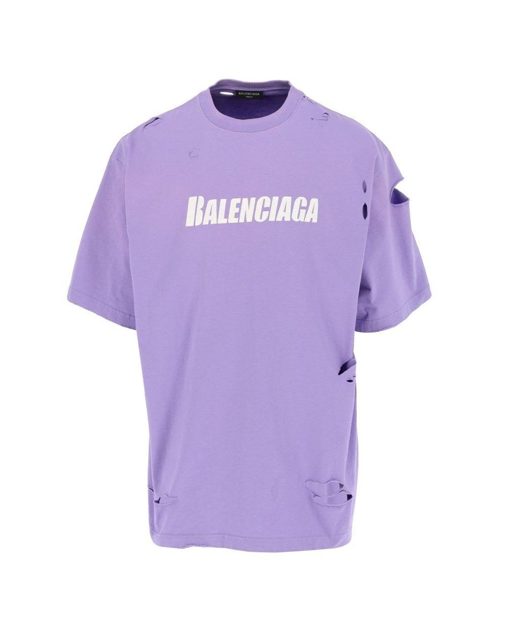 Balenciaga Destroyed Oversized T-shirt in Purple for Men | Lyst